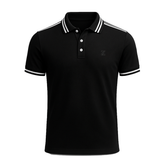 Black Pique Polo