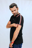 Black Striped Polo