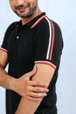 Black Striped Polo