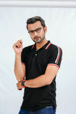 Black Striped Polo