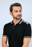 Black Pique Polo