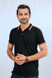 Black Striped Polo