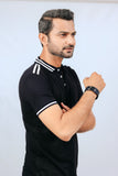 Black Pique Polo