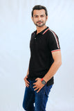 Black Striped Polo