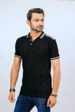 Black Pique Polo