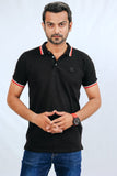 Black Striped Polo