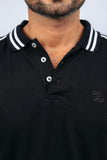 Black Pique Polo