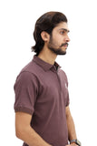Brown Drop Needle Knitted Zipper Polo