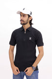 Black Zipper Drop Needle Knitted polo