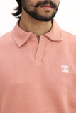 Johny Collar Waffle Textured Knitted Polo