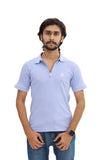 Drop Needle Knitted Zipper Polo