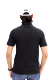 Black Zipper Drop Needle Knitted polo