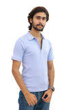 Drop Needle Knitted Zipper Polo