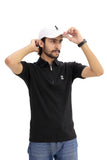 Black Zipper Drop Needle Knitted polo