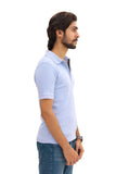 Drop Needle Knitted Zipper Polo