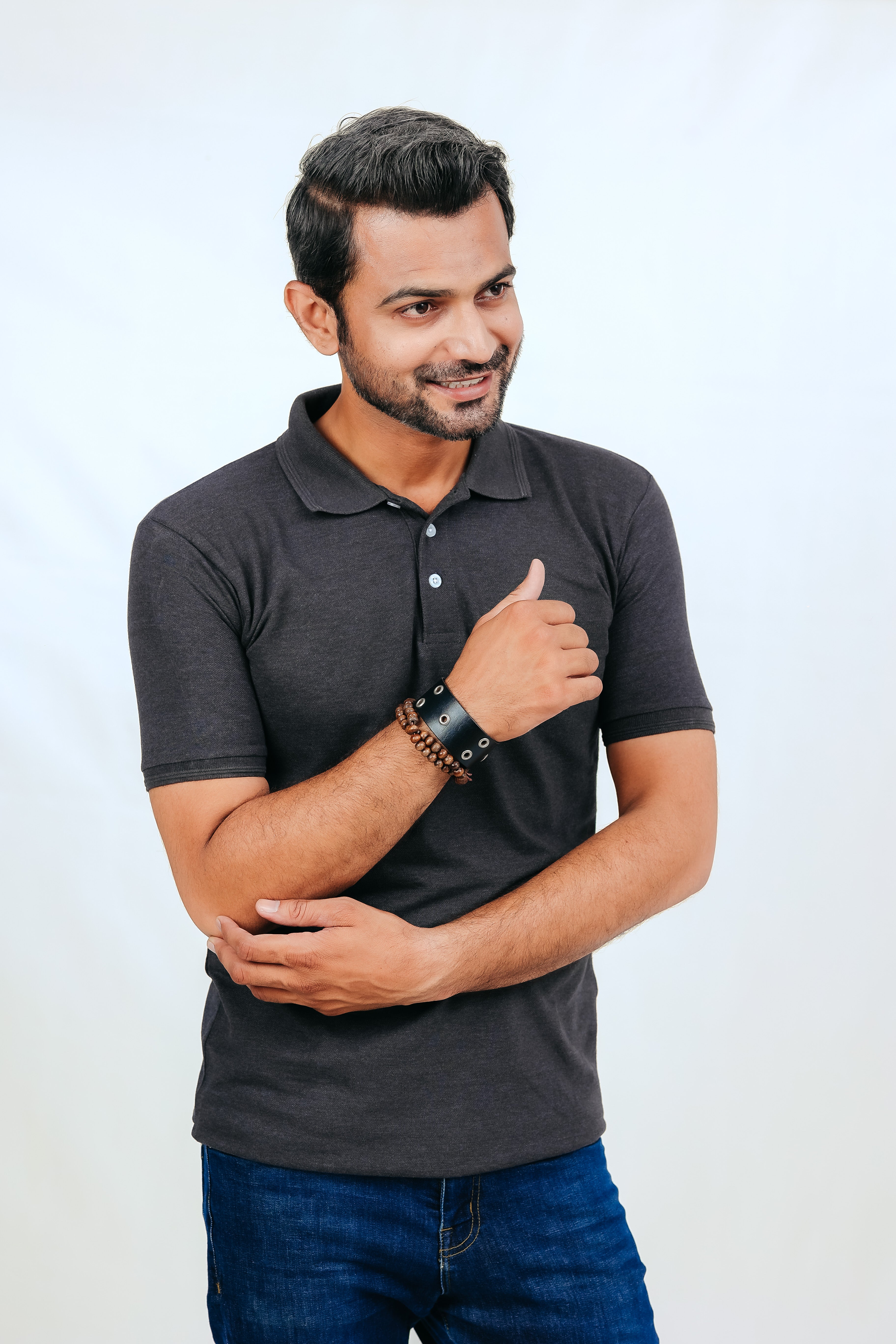 Charcoal Cotton Polo